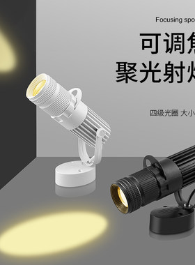 明装cob聚光灯led射灯酒吧小型舞台餐桌氛围灯变焦商铺轨道灯吸顶