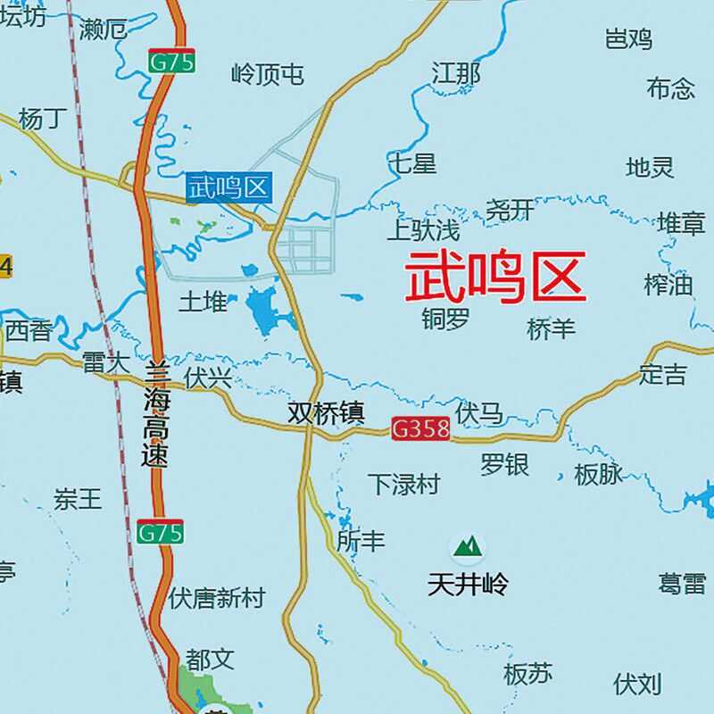 2024新款南宁市行政地图贴图办公室挂图高清壁贴超大装饰画定
