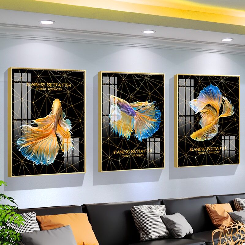 简约三联客厅装饰画轻奢沙发背景墙装饰壁画餐厅墙上挂画网红墙画