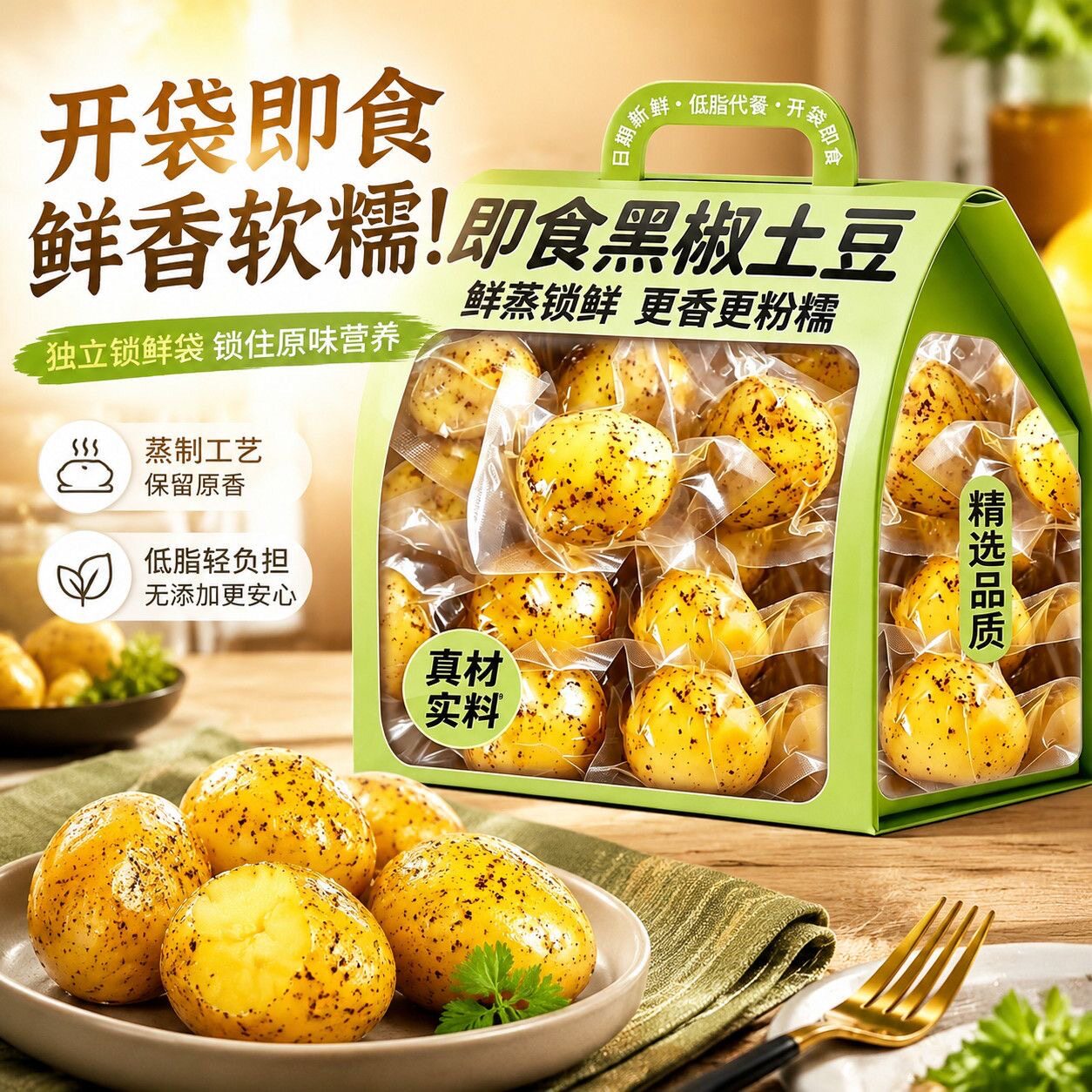 即食土豆黑椒减卡低脂轻食代餐土豆孜然味马铃薯管理期主食粗粮