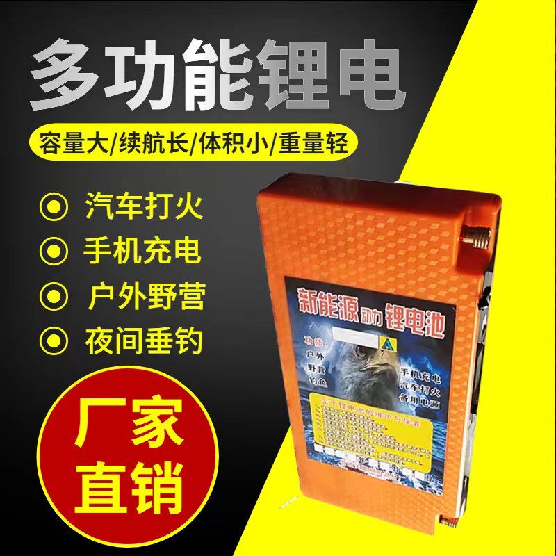鲁泗天鹰新款12伏锂容量聚合物大电池超轻疝气灯电携方便源带