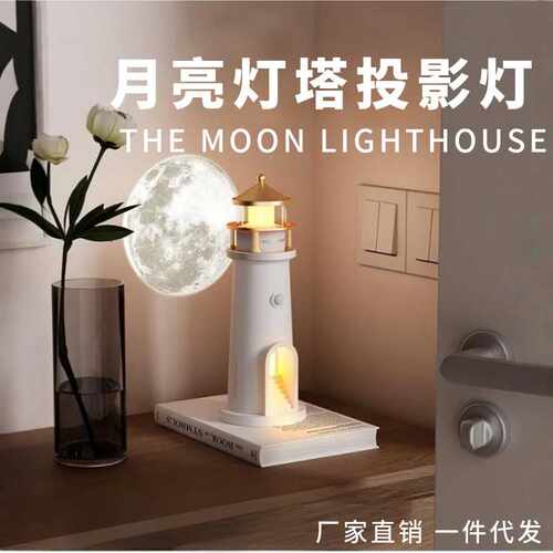 TUMU月光灯塔投影仪感应蓝牙氛围音响小夜灯桌面摆件台灯