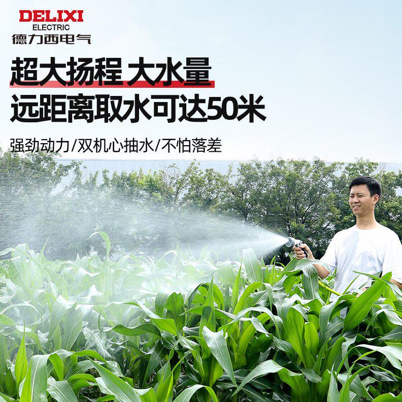 甄选德力西电气充电式抽水泵家用小型浇菜神器户外农用灌溉浇地浇