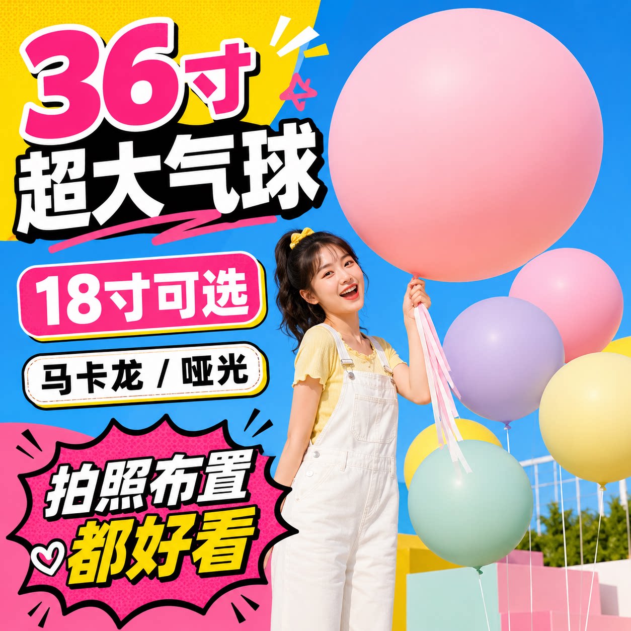 18寸36寸大气球乳胶气球马卡龙哑光混色生日派对装饰布置儿童户外