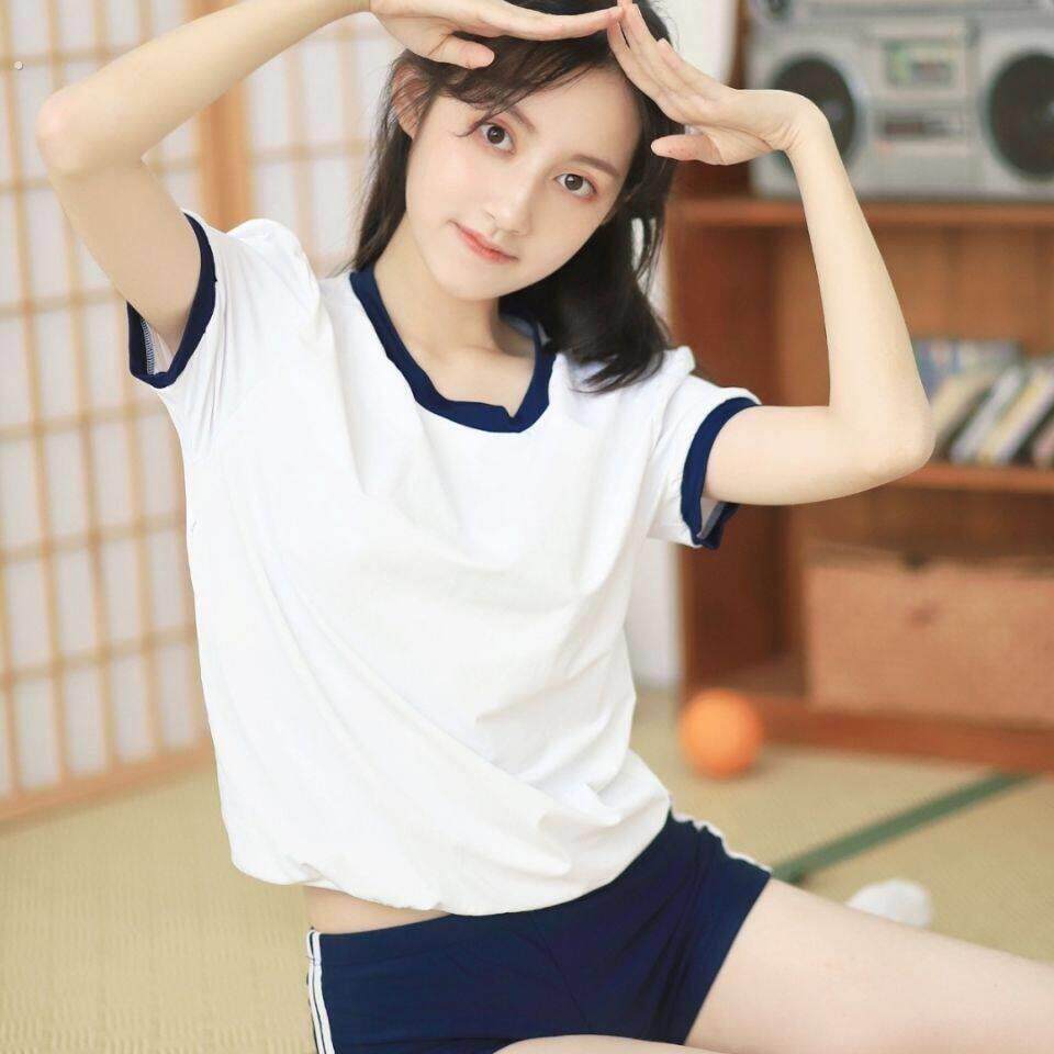 微胖体操服女纯欲风套装日系少女学院学姐风啦啦队沙滩泳装体操服