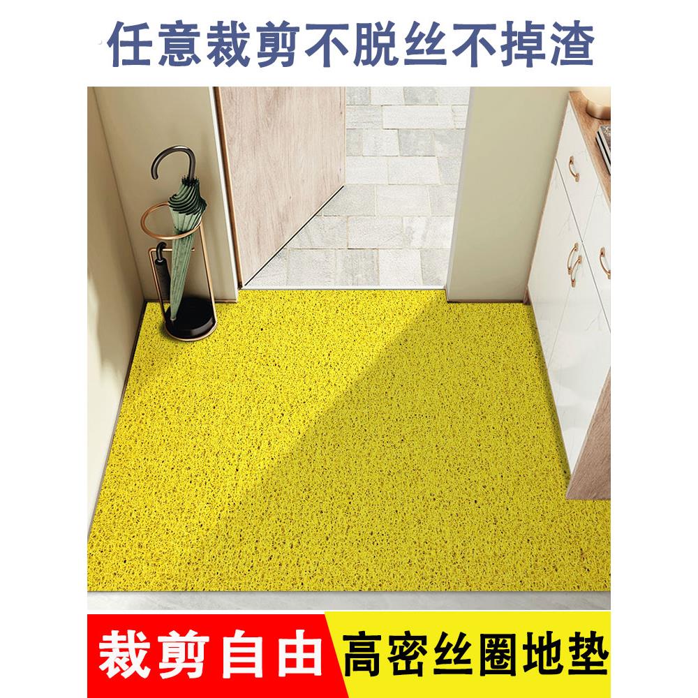 黄色高级感钉底丝圈地垫门口入户门垫进门门外蹭脚垫浴室厨房垫子图片