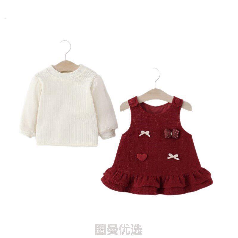 小孩周岁衣服女宝新款生日服饰保暖加厚婴儿喜庆儿童连衣裙洋气