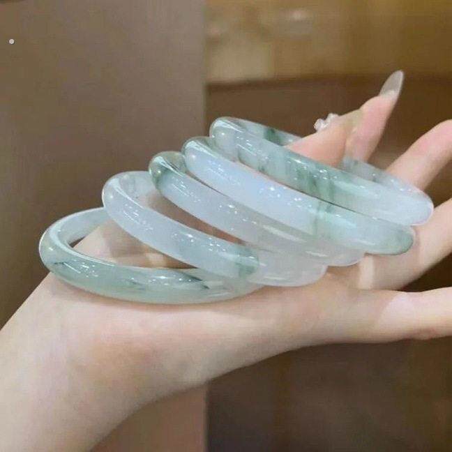 新中式琉璃素圈手镯女轻奢小众精致叮当镯子古风汉服配饰素镯手饰
