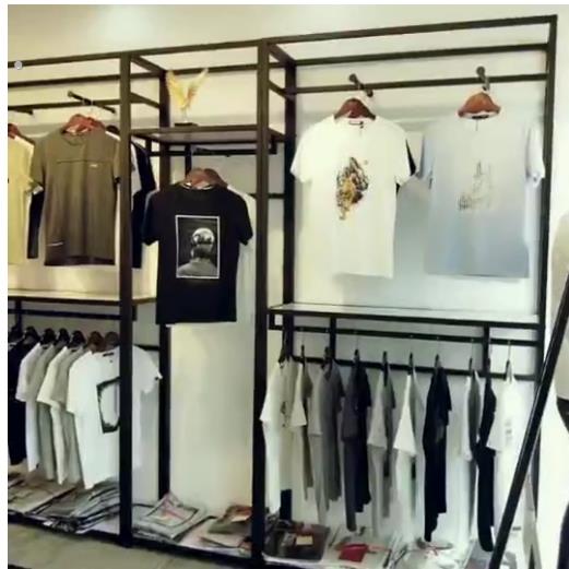 服装店展示架靠墙正侧挂双层衣服架落地男女装店组合货架陈列高架