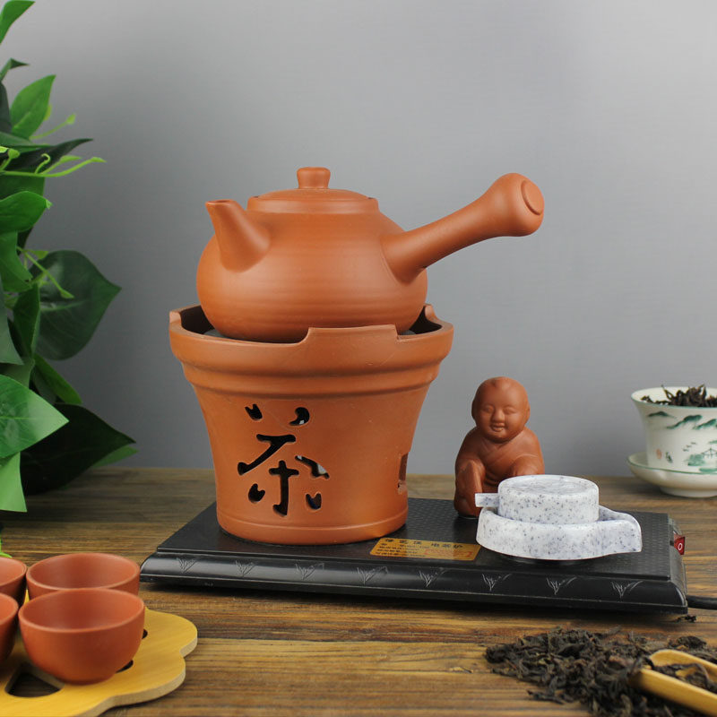 烧瓷电茶炉玻璃煮茶温童趣功夫茶具电热陶水家用静音器控陶然茶壶