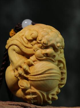 保真乐清黄杨木雕手把件貔貅挂件实木饰品小叶黄杨雕刻工艺品把玩