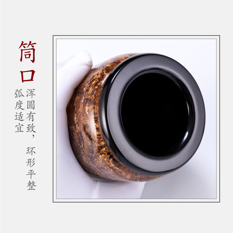 中国风办公室水晶浮雕笔筒书房装饰品摆件工艺品出国送老外礼品