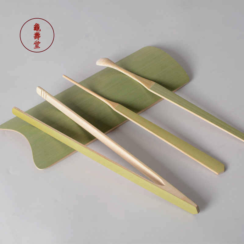 茶道四君子茶针茶勺茶夹茶则功夫茶具茶道配件天然竹制四件套