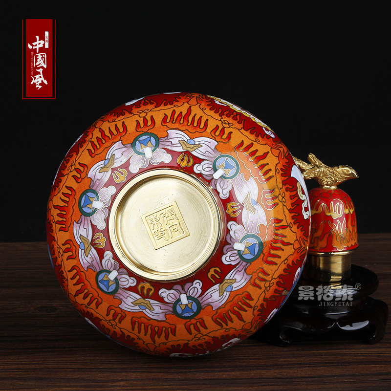 12寸景泰蓝花瓶吉祥火葫芦客厅装饰送领导老人祝寿礼品张向东大师