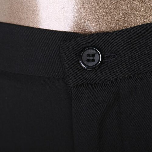 衣研堂 酒店工作制服职业装松紧腰长裤直筒裤服务员工作西裤黑色
