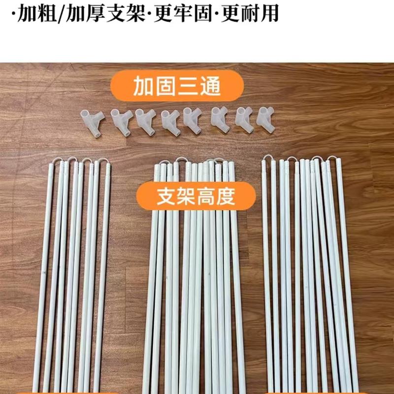 2018新款拉链设计不绣钢烤漆方顶蚊帐 三门开无底加密防蚊布