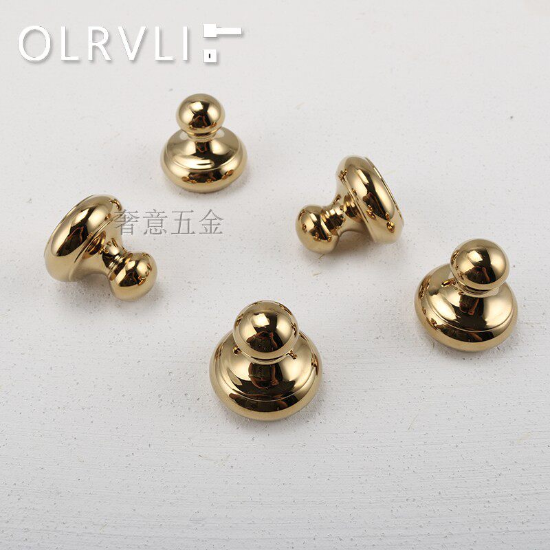 意拉利o纯rvlil铜金色拉手圆纽扣把手 衣柜门家具抽屉复古小大手