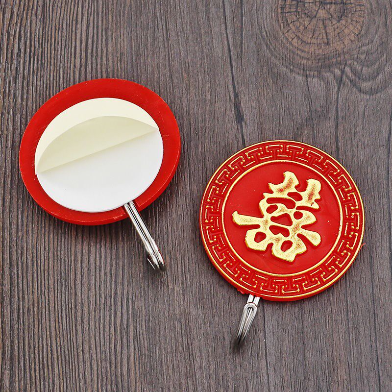 福字挂钩红色粘钩婚房装饰免打孔强力喜字挂钩拉花布置喜庆粘钩