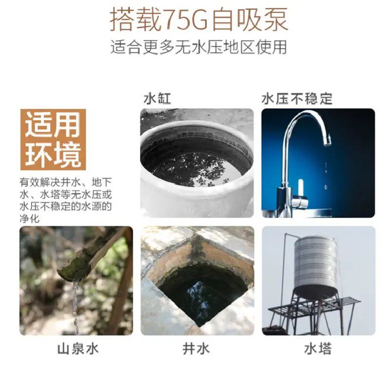 格美168净水器RO膜反渗透净水器家用净水机美观壁挂式直饮