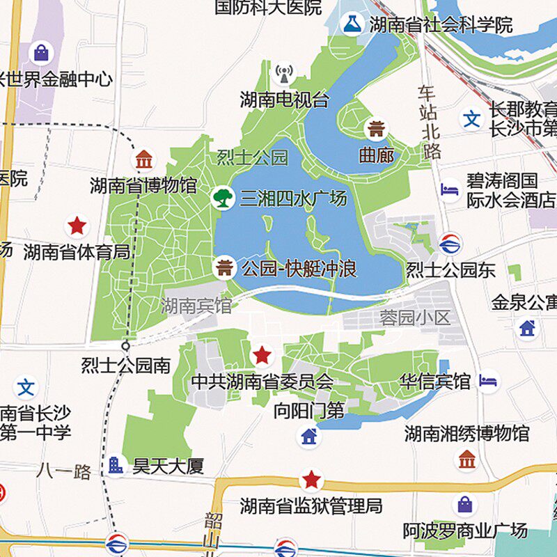 2021新款长沙市城区地图办公室挂图高清防水墙壁装饰实物推荐定制