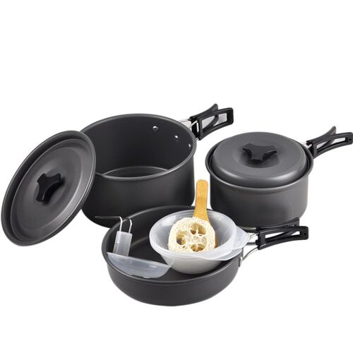 户野锅具便携野营锅套套锅装外餐炊具野外餐具露营单锅2-3-4-5人