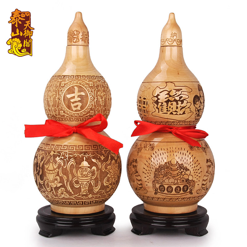 风御阁桃天然 木葫芦摆件天水挂件工艺品 招财家居饰品客厅装饰品