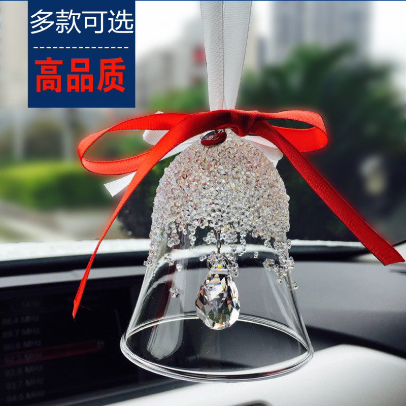 汽车挂件车品 件诞水晶铃铛雪花饰挂车饰 后视镜挂圣车内饰品摆件