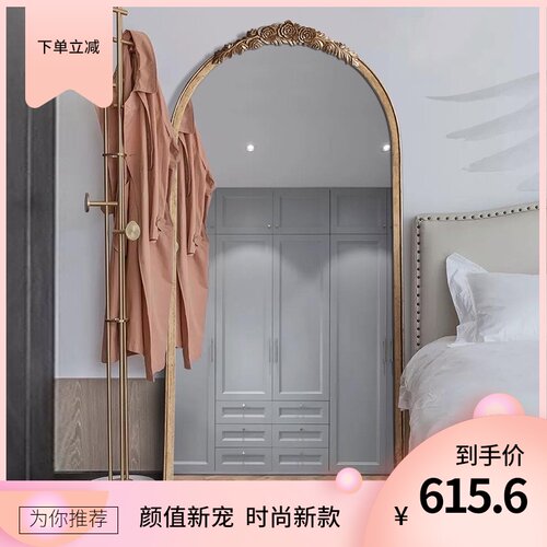 欧式全身镜复古雕花落地法衣帽间镜式穿衣镜大置地家用sin 风镜子
