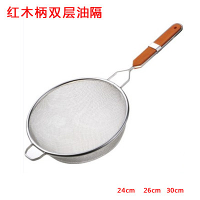 油隔木隔双0加密油柄油格豆浆漏勺过滤网 商用加大隔渣网3层cm