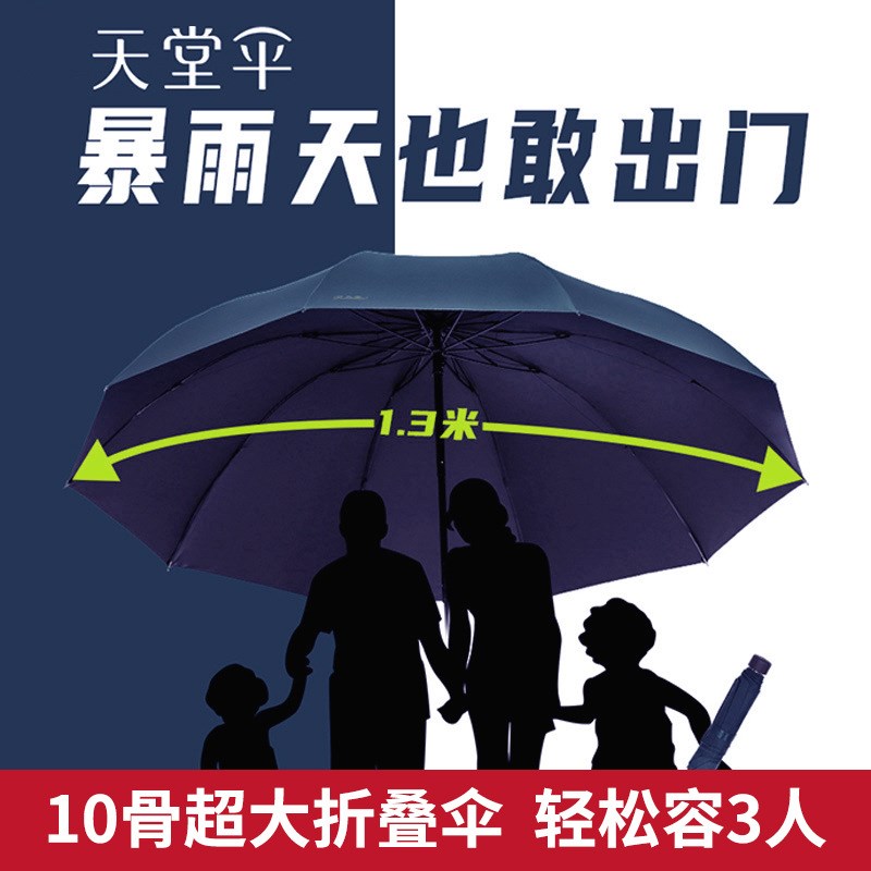 天阳伞10骨大伞8防紫线外士黑胶晴雨两用折叠遮堂雨伞超大3-5人