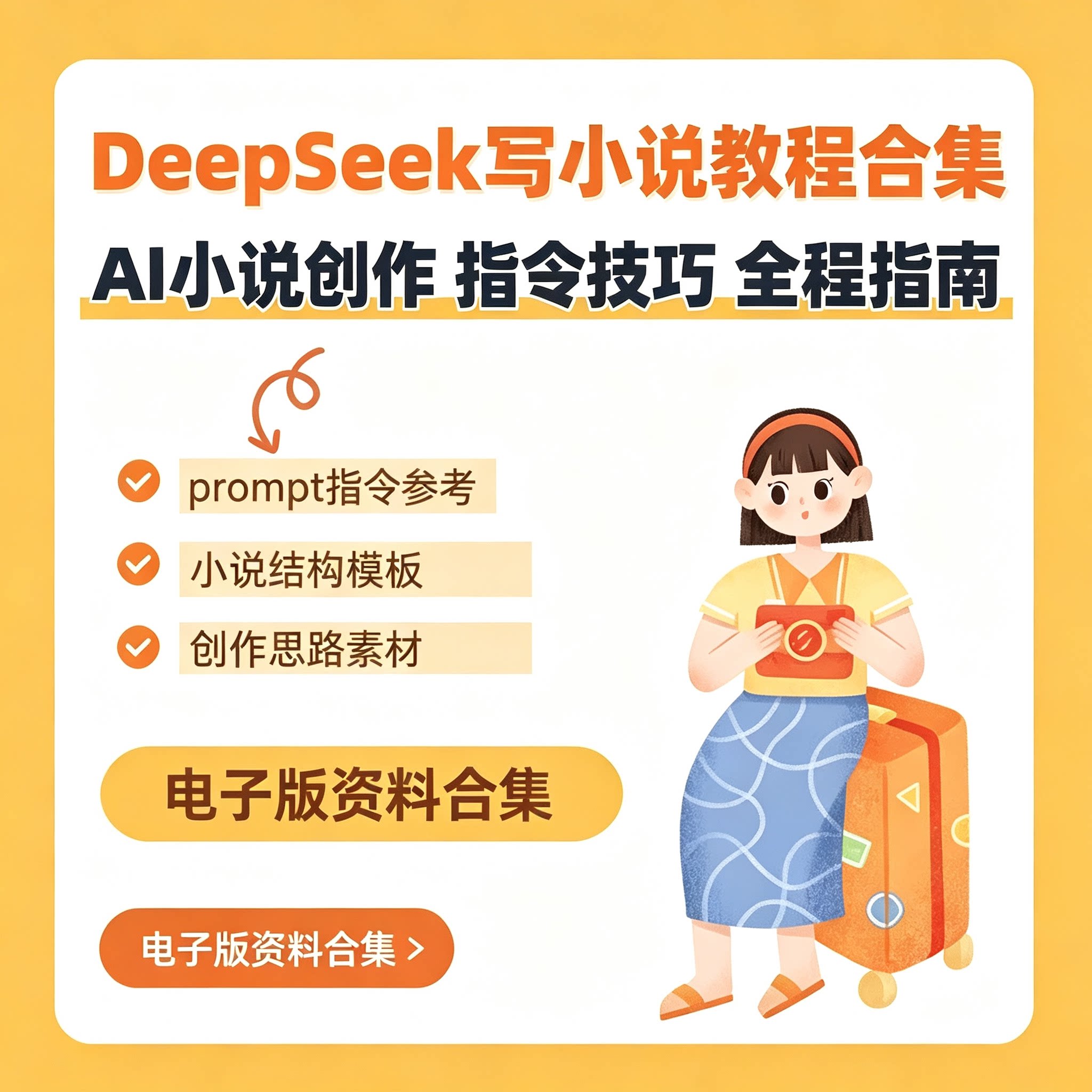 DeepSeek写小说教程合集AI创作指令技巧网文结构思路电子版资料图片