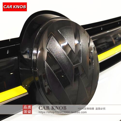 适用于大众高8夫677/7.5/8中网标MK6/MK//MK尔黑色镜面车标装饰盖