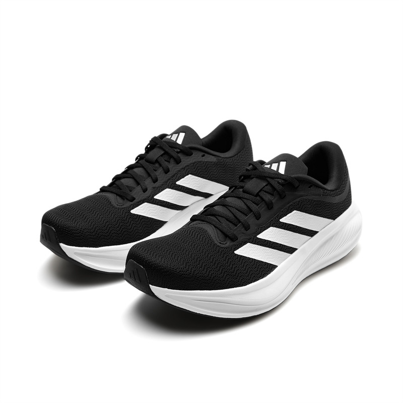 ADIDAS男女透气网面跑步鞋轻便软底缓震运动鞋黑色休闲鞋KJ1734