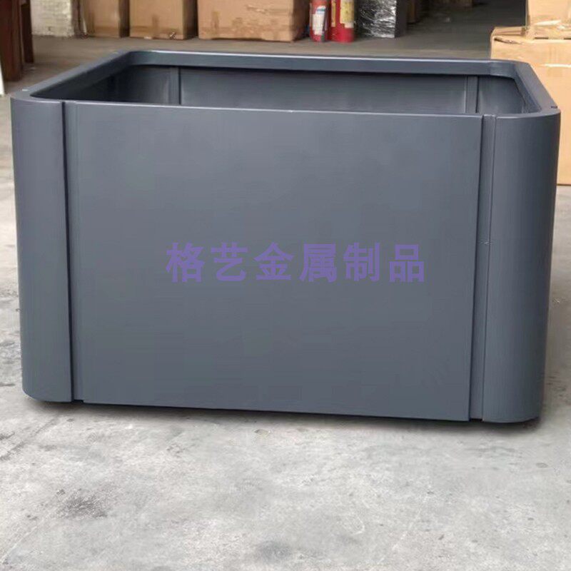 不锈钢花瓶 金属花钵 方形仿木纹/大理石纹花器大花盆尺寸可定制