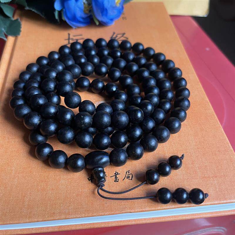 海铁树手链手串佛珠108粒保真海底神木黑珊瑚乌柳海骨海藤佛珠