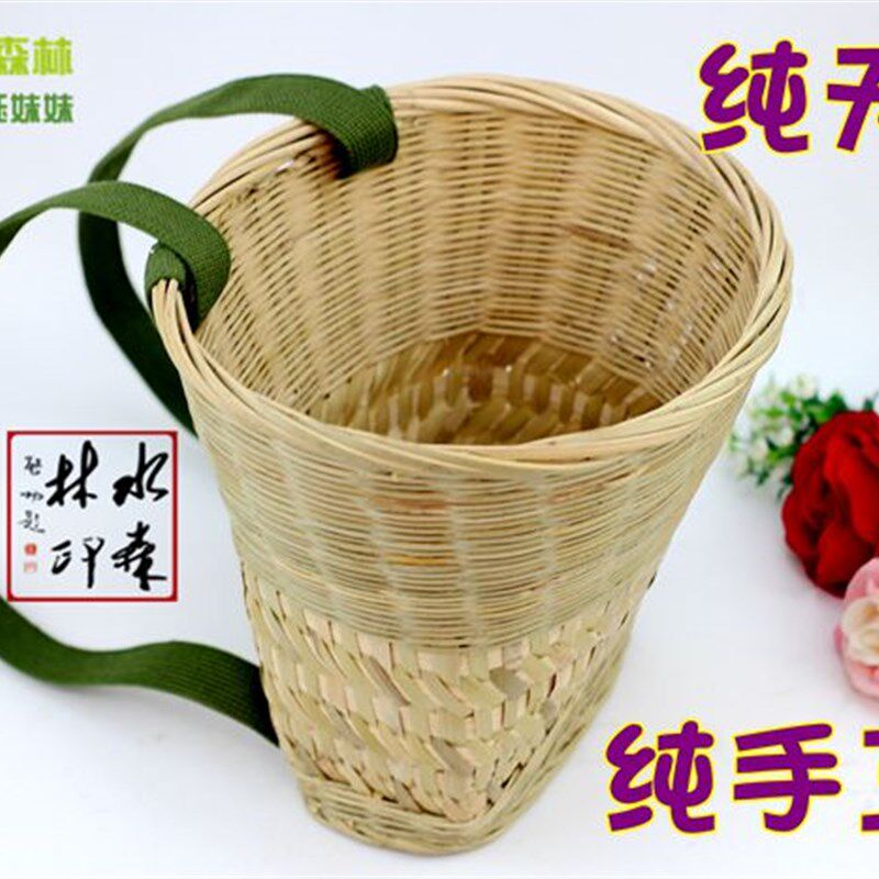 纯手工编织竹编背篼儿童背篓背框收纳筐舞蹈道具小背篼