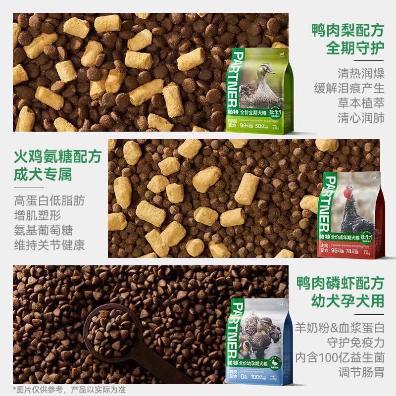 【囤货装】帕特生命犬粮成幼鸭肉梨火鸡生骨肉主食冻干全价狗粮