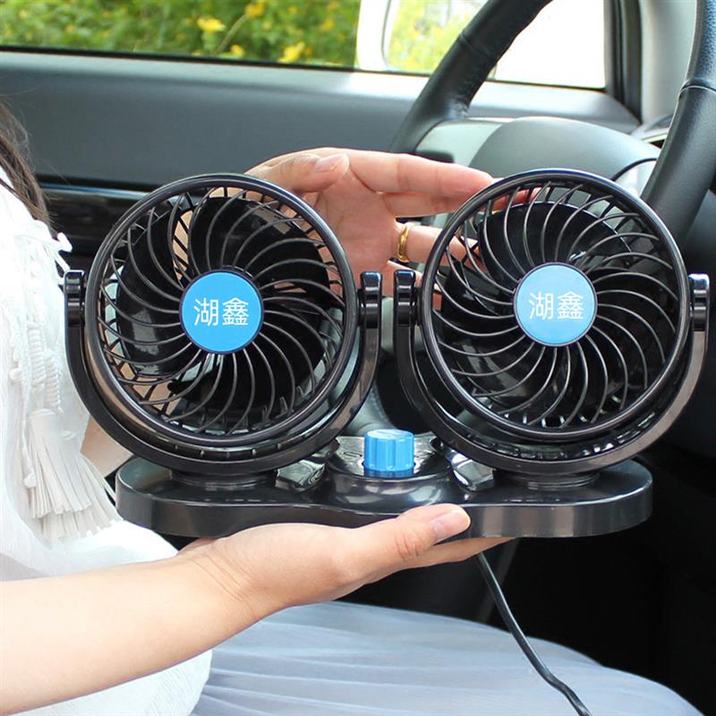 车用电风扇汽车载风扇电扇大货车24V12V双头大风速迷你静音小风扇