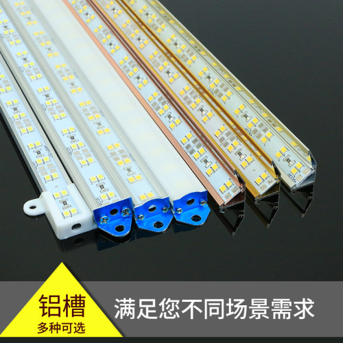 led硬灯条12V2835双排贴片超亮柜台灯手机珠宝眼镜展示柜低压灯带