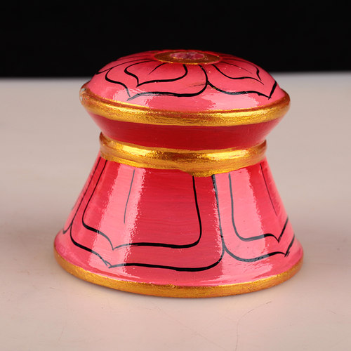 藏传用品密宗法器锡杖财神幡纯铜摩尼宝财神箭旗幡带底座