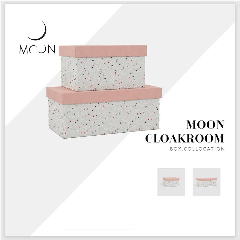 MOON慕空软样板房衣帽间摆纳盒摆件粉色盖方盒间装饰品收设道具
