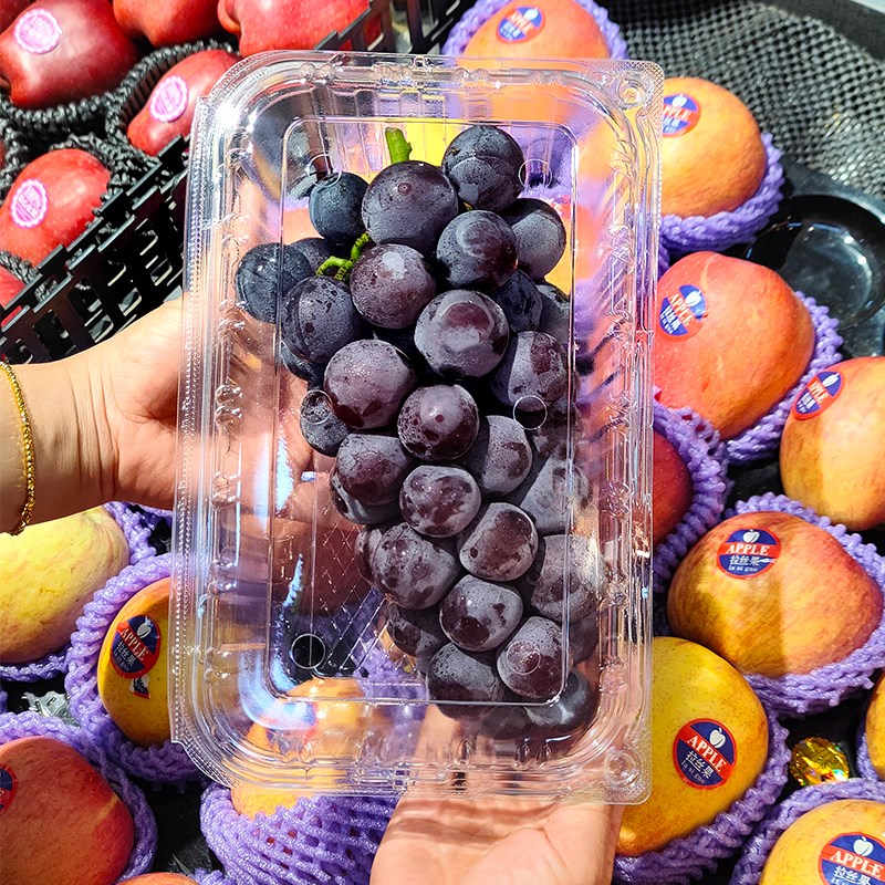 高档葡萄包装盒精品阳光玫瑰塑料打包盒一次性加厚巨峰水果包装盒