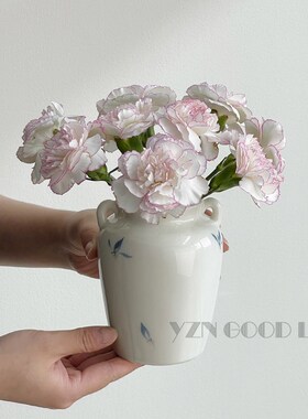 青花瓷小花瓶新中式陶瓷摆件客厅水养插花轻奢高级中国风瓷器复古
