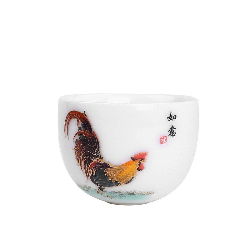 羊脂玉品杯主人杯德化白瓷茶杯陶茶杯