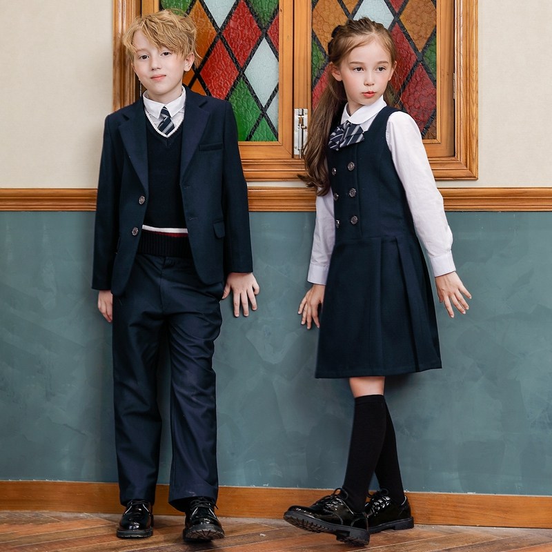 英伦学院风西装小学生校服套装秋冬新儿童班服老师背心裙幼儿园服