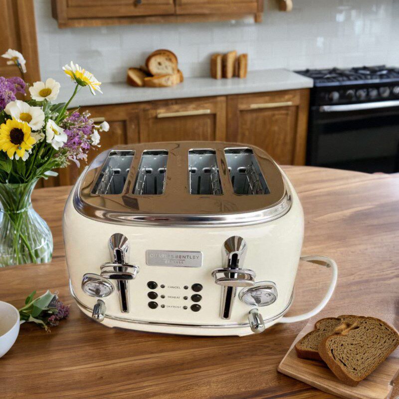 出口欧洲四片全自动多士炉吐司机烤面包机早餐机复古风4槽Toaster