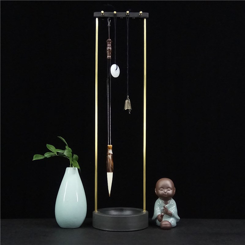 砚台石毛笔挂书法笔架展示架多功能毛笔笔架画笔架晾笔架接水笔挂