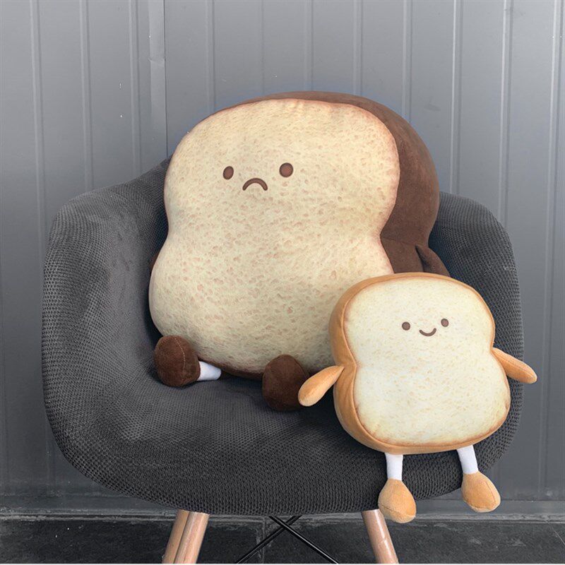 创意卡通面包抱枕可爱笑脸吐司沙发卧室大号靠垫靠背毛绒玩偶礼物