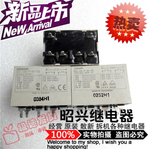 G7L-2A-P 进口拆机 G7L-2A-P-80-CB 24VDC 20A继电器