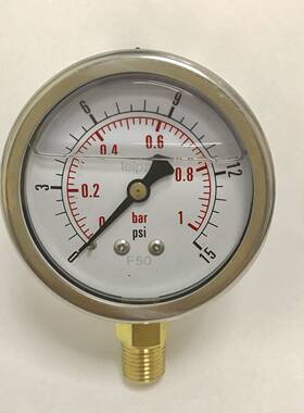 leipai耐震压力表 油压防振表 1bar 15psi 直径61-68mm 螺纹ZG1/4